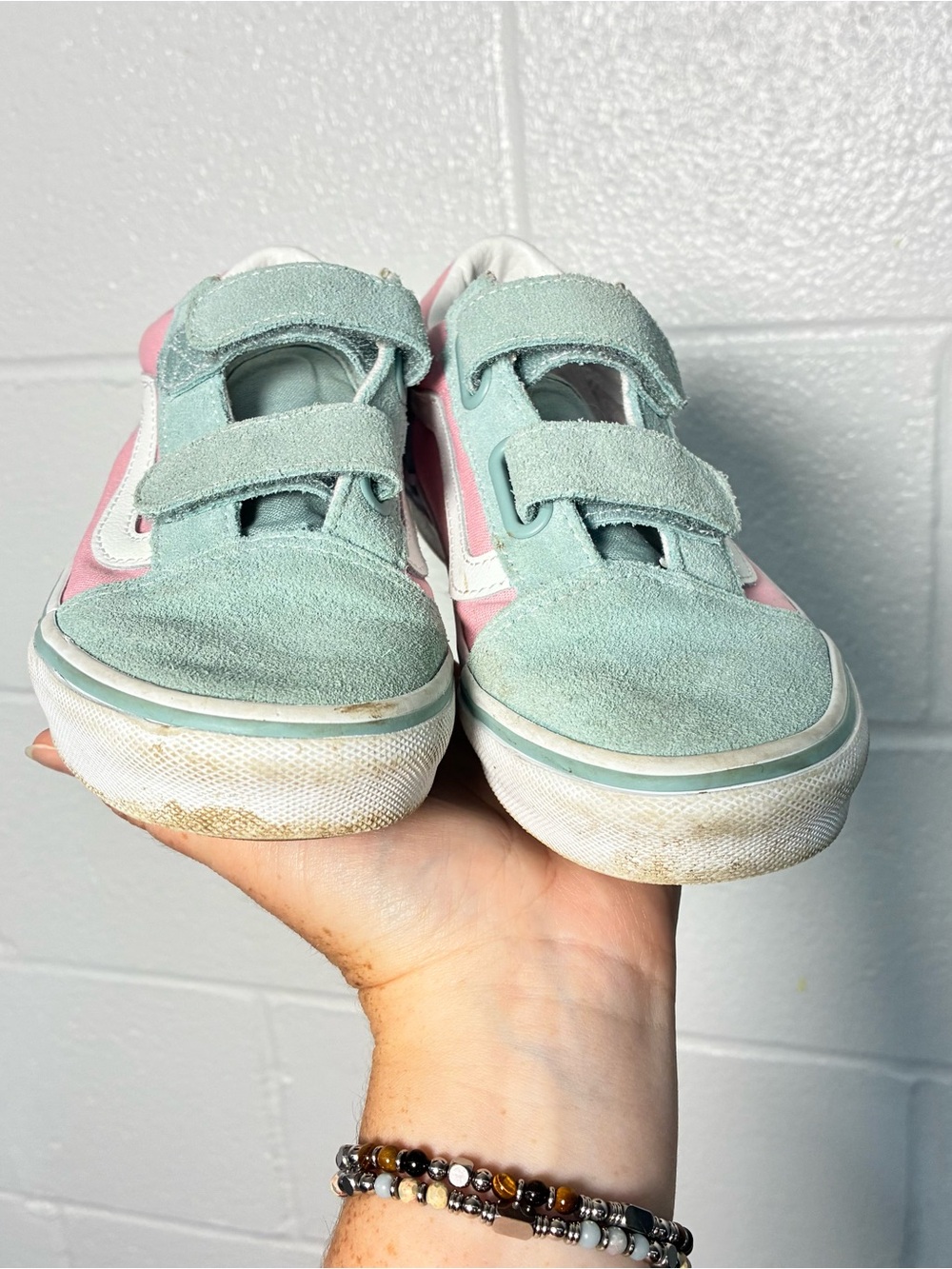 vans pink blue old skool easy on sneakers - Picture 2 of 10